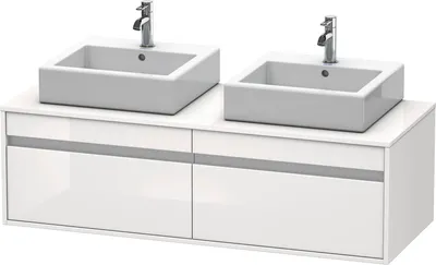 Produktbild von Waschtischunterbau KETHO 550x1400x426mm weiß hochglanz weiß hochglanz