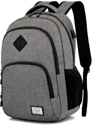 Immagine prodotto di Zaino da uomo e da donna, zaino da viaggio e da scuola con diversi scomparti e tasca per laptop da 15,6", borsa da viaggio impermeabile, zaino per studenti, impiegati, viaggi ed escursioni (grigio)