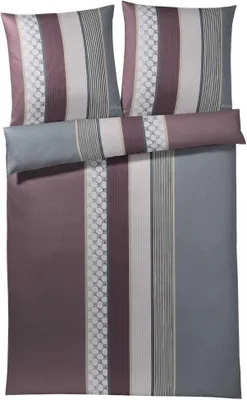 Produktbild von JOOP! Mako-Satin Bettwäsche-Garnitur Cornflower Stripes Farbe deep wine Größe 200x220+2x40x80