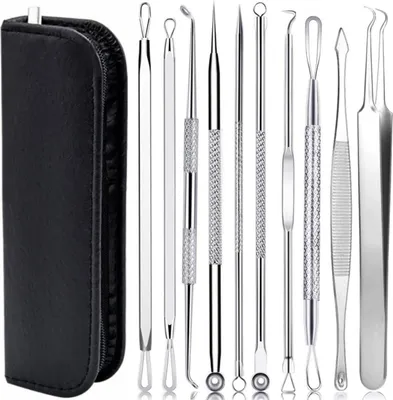 Obrázok produktu pre AIBEE Blackhead Remover Comedone Squeezer Set - 10PCS Blackhead Remover Nose Facial Care
