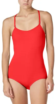 Zdjęcie produktu dla Damski body gimnastyczny Capezio Team Basic, bez rękawów, kolor czerwony, rozmiar L