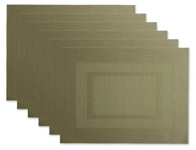 6er-Set gewebte PVC-Platzsets 33 x 43,5 cm rechteckig