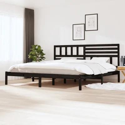 Obrázek produktu pro The Living Store Postel z masivu borovice černá 200x200 cm