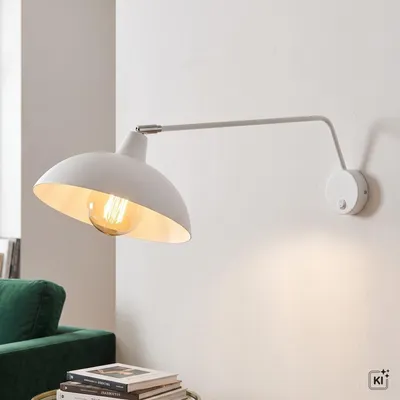 Obrázek produktu pro Nástěnné kovové svítidlo E27 Š: 27 cm Bílá, Obrázek vytvořený pomocí AI