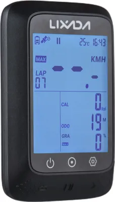 Obrázek produktu pro Cyklocomputer LIXADA, GPS, bezdrátový, vodotěsný, snímač ANT+ a BT, 2,3" výškový gradient, srdeční tep, kompatibilní s aplikací Strava APP, cyklocomputer