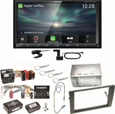 Produktbild von Kenwood DNX-7190DABS Android Auto Carplay Einbauset für Audi A4 B6 B7 Seat Exeo