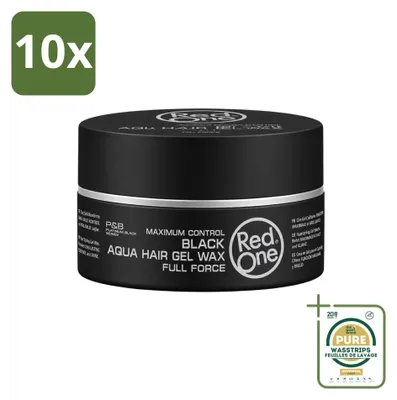 Productafbeelding van 10 x Red One Haarwax Zwarte Aqua Haargel - 150 ml - Verpakking met 10 stuks