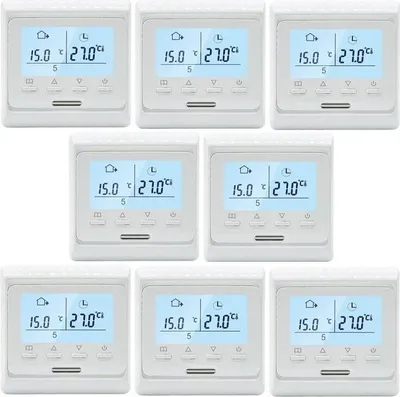 Produktbild von 8X Wassererwärmung Fußbodenheizung LCD-Display Digital Thermostat, woechentlich programmierbarer Raumthermostate Kindersicherung Intelligenter Wandthermostat