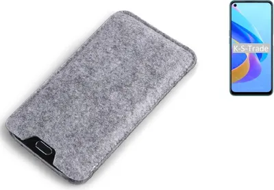 Produktbild von K-S-Trade Filz Handyhülle kompatibel mit Oppo A76 Schutzhülle Filztasche Filz Tasche Case Sleeve Handy Hülle Filzhülle grau