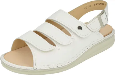 Produktbild von Herren, Damen, Uni Sandale Finn Comfort Sylt, Weiß, Classic, Leder, NEU - Damenschuhe Sandale bequem / lose Einlage, Weiß, leder (nappa)
