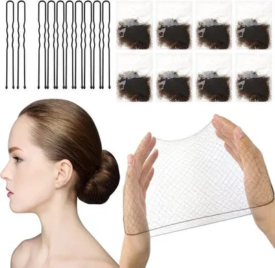 Produktbild von Verborgene Haarnetze - Elastisch - 24 Stück - Mit Haarspangen