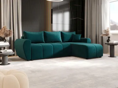 Image de BEDTE ECKSOFA MOLISA L Itaka 39 turquoise avec fonction sommeil Canapé en L avec coffre de rangement Canapé salon Canapé-lit Coffre de rangement Canapé-lit
