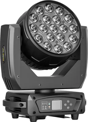 Obrázok produktu pre Pohyblivý svetlomet, RGBW LED, nastaviteľné priblíženie, čierny, zástrčka EÚ, čierny, zástrčka EÚ