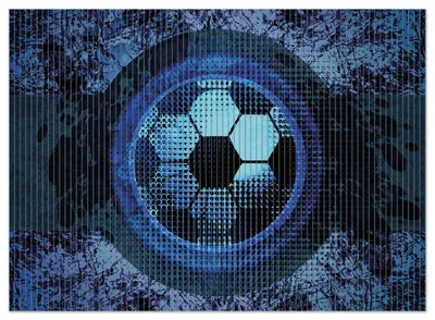 Produktbild von Wallario Duschmatte Antirutschmatte Badmatte Fußmatte Fußball Design - Abstraktes Muster in blau, Größe ca. 90 x 65 cm