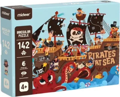 Produktbild von Mideer Kunstpuzzle – Piraten auf dem Meer - 142 Teile