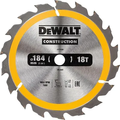Produktbild von DEWALT Kreissägeblatt Construction 184x16 mm