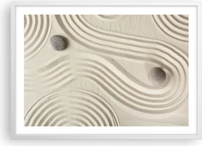 Produktbild von Gerahmtes Poster - Weißer Rahmen - Steine Figuren Sand - 70x50 cm - Wand Bild - Wanddeko - Wandbilder - Kunstposter - Wandposter - Bilderrahmen - Bilder - Kunstdruck - Wanddekoration - P2WAA70x50-5127