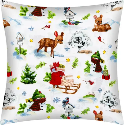 Produktbild von Baumwolldecke - Weihnachten - 40x40 cm - Weiß,Grün,Rot