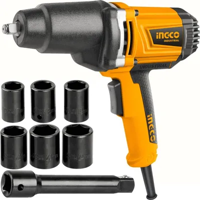 Immagine prodotto di Avvitatore a impulsi pneumatico con attacco 1/2" 550 Nm con set 6 bussole 17–24 mm Ingco