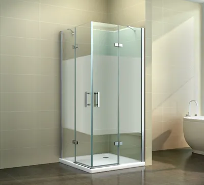 Produktbild von Glasdusche Eder Set 5 cm Höhe: 2,0 m, Ausführung:Teilsatiniert, Größe: 80 x 80 x 190 cm Höhe: 2,0 m, Duschtasse:ohne Duschtasse und Ablauf