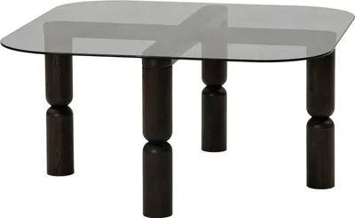 Produktbild von Gran - Couchtisch, 80x80x40h cm Anthrazit-Schwarz, Rauchglas-Effekt