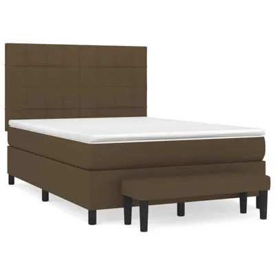 Immagine prodotto di vidaXL Letto a molle con materasso marrone scuro 140x200 cm in tessuto