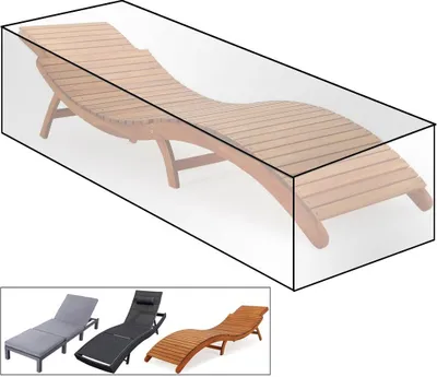 Image de WOLTU Housse de protection pour chaise longue de jardin, couverture pour meubles de jardin, housse en PE, bâche résistante aux UV et à l'eau, résistante à l'hiver, transparente, 218x77x55 cm