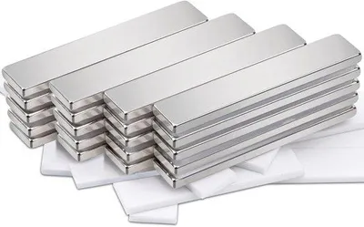 Produktbild von Magnetensatz aus 20 starken Neodymiummagneten 50x10x3mm, rechteckige, selbstklebende, extra starke Magneten