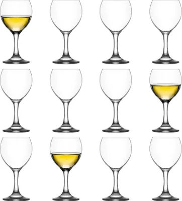 Produktbild von 12x 210ml Misket Weißweingläser - Klein Spülmaschinenfest Glas Hochzeit Weihnachten Geburtstag Party Trinken Glaswaren Kelch Geschenkset - Von LAV