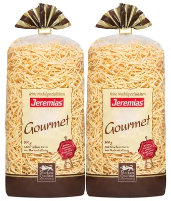 Image de Jeremias Gourmet Bandnudeln 2mm laminé avec œuf frais 500g 2er Pack