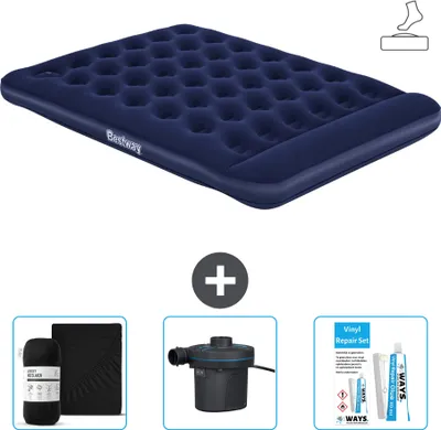 Immagine prodotto di Materasso gonfiabile Bestway - 2 persone - 152 x 203 x 28 cm - Blu - Accessori inclusi