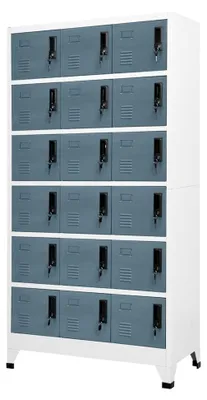 Produktbild von Schließfachschrank Hellgrau und Dunkelgrau 90x40x180 cm Stahl
