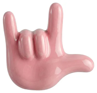 Produktbild von Rosa „Ich liebe dich“ - Handtuchhaken aus Keramik für Heizkörper, Handtuchheizkörper und Wand