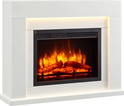 Image de Cheminée électrique sur pied BALDERIA Elektra – Puissance de chauffage jusqu'à 2 000 W, blanche