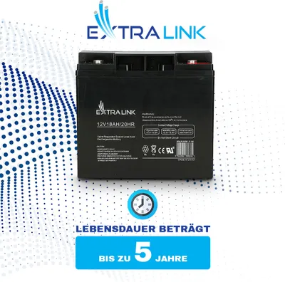 Produktbild von Extralink AKUMULÁTOROVÁ BATÉRIA AKUMULÁTOR AGM 12V 18AH - Batéria - 18 000 mAh uzavretá olovená (VRLA) 13,5 V