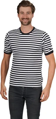 Produktbild von Hochwertiger Ringelpulli Kurzarm schwarz-weiß Größe: 58
