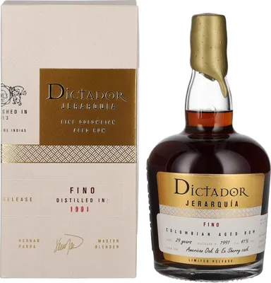 Produktbild von Dictador JERARQUÍA 29 Years Old FINO Rum 1991 41% Vol. 0,7l in Geschenkbox