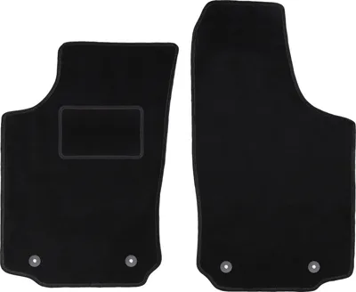 Produktbild von Velours-Fußmatten Vorne passend für Opel Corsa C (Schrägheck, Bj. 2000-2006) –  schwarz, passgenau, mit Befestigungen set 2 Stk. - STANDARD