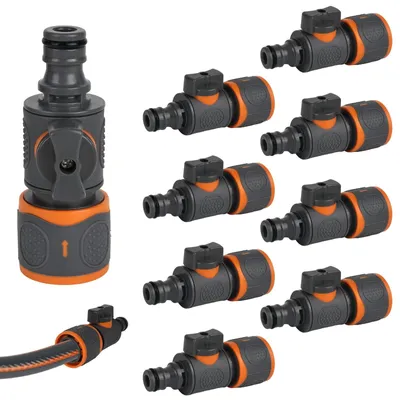 Obrázek produktu pro Spojka s regulačním ventilem, 8 kusů rychlospojek pro zahradní hadice, konektor pro zahradní hadice s uzavíracím ventilem, konektor pro hadice o průměru 1/2 palce, výstupní konektory pro hadice