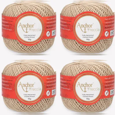 Productafbeelding van 4 bollen Anchor Freccia 6 – garen van gemerceriseerd katoen voor haakwerk (Kleur 00286)