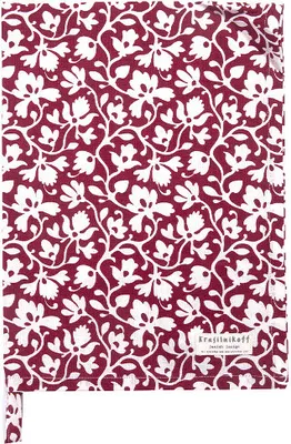 Produktbild von Krasilnikoff – Geschirrtuch KW12587 – Tangled Flowers, scarlett red