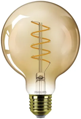 Produktbild von Philips Filament-Lampe Bernstein 40W G95 E27, 5,5 W, 40 W, E27, 470 lm, 15000 h, Flame