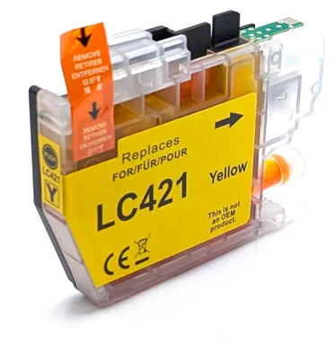 Produktbild von Druckerpatrone kompatibel zu Brother LC-421Y Gelb – ersetzt LC421Y / LC-421Y – für DCP-J1050DW, J1140DW, J1800DW, MFC-J1010DW