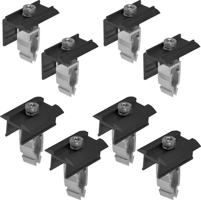 Produktbild von ALU 4x Mittelklemmen + 4x Endklemmen schwarz 30-45mm Solar Befestigung