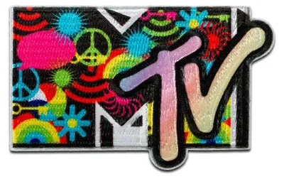 Obrázok produktu pre Mono-Quick MTV Peace - záplata, nažehľovacia záplata, nažehľovacia aplikácia, nášivky, záplaty, na nažehlenie, veľkosť: 4,4 x 7,1 cm