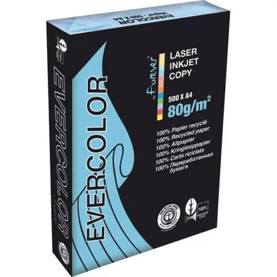 Produktbild von Kopierpapier, DIN A4, 80g/qm, 500 Blatt, Recycling, hellblau