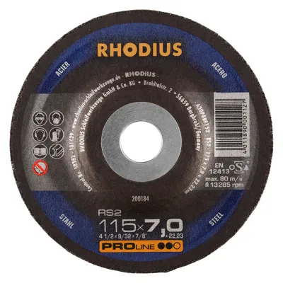 Produktbild von Rhodius Schleifscheibe RS 2 115x7,0x22,23mm Stahl Proline - 200184