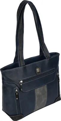 Produktbild von Damen Tasche Schultertasche Shopper Henkeltasche Handtasche Leder Optik BLAU (15129)