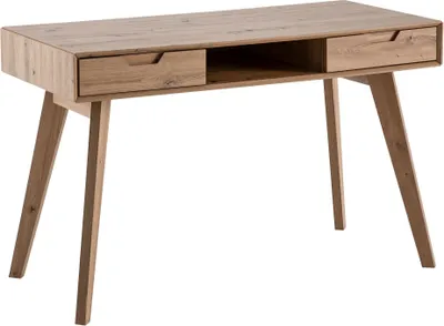 Zdjęcie produktu dla FineBuy Biurko 120x55x77 cm Dekor dębowy z miejscem do przechowywania Biurko skandynawskie z szufladami HomeOffice Biurko pod laptopa Biurko komputerowe Gabinet