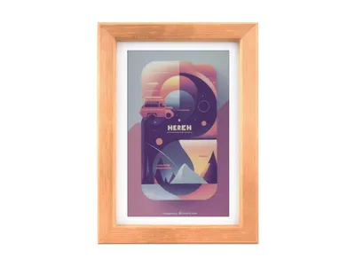 Produktbild von WaveShare 7.3inch ACeP 7-Color E-Paper Solid Wood Photo Frame 800x480 with Batteries